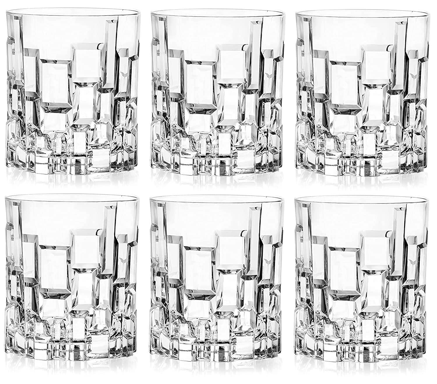 Heavy Base Old Fashioned Drinking Crystal Whiskey Glass for Bourbon, Rocks, Cocktail, Scotch and Rum | 325 ML | Set of 6 | Clear - CraftEmporio